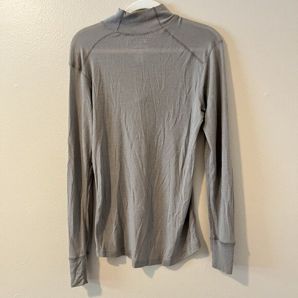 Ibex Wool Mens Large 1/4 Zip Base Layer Gorpcore Layer Merino Long Hiking L grey - Picture 4 of 6
